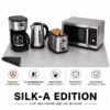 Silk A Edition Schutzmatte mit Küchengeräten wie Kaffeemaschine Wasserkocher Toaster und Mikrowelle