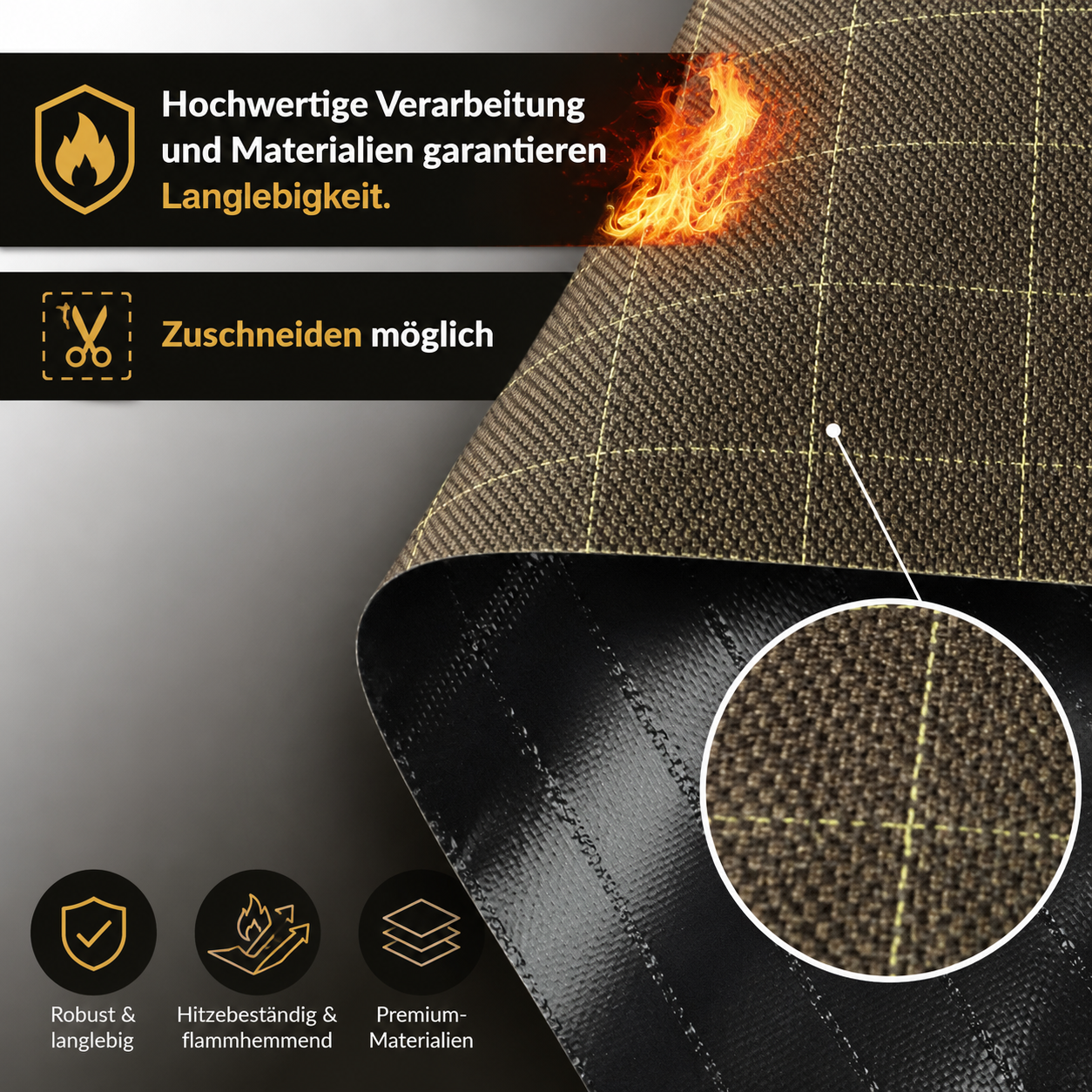 feuerfeste unterlage zuschneiden