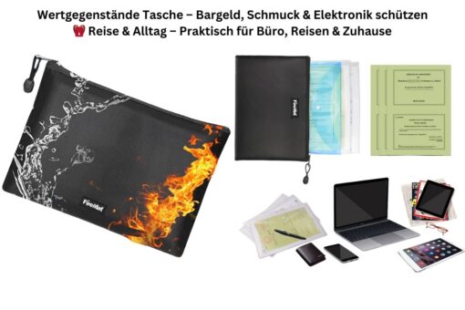 FireMat Feuerfeste Dokumententasche / Organizer.Schutz wertvoller Dokumente.