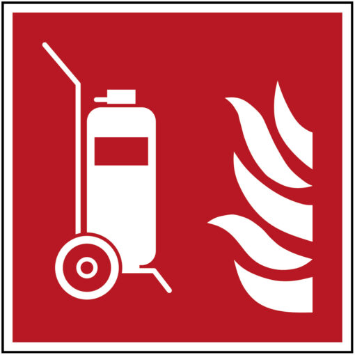 Schild-fahrbarer-Feuerloescher