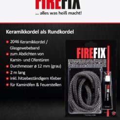 FIREFIX 2046 Keramikkordel ø 12mm, grau