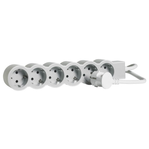 Legrand Flache Steckdosenleiste 6x Steckdose, 3 Meter Kabel weiss-grau 694565