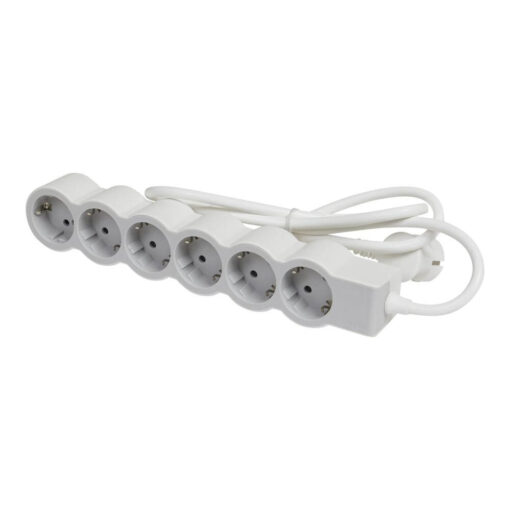 Legrand Flache Steckdosenleiste 6x Steckdose, 5 Meter Kabel weiss-grau