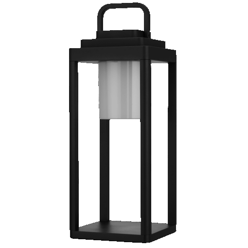 LED AKKU Laterne Eckig 160lm Aluminium IP65 35cm schwarz