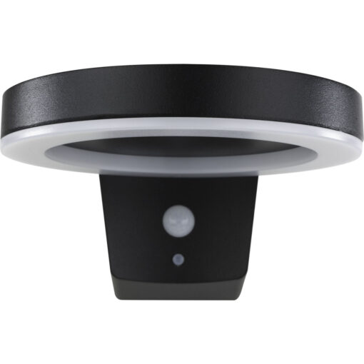 LED Solar Wandleuchte Round mit Bewegungsmelder Metall IP44 schwarz - Art