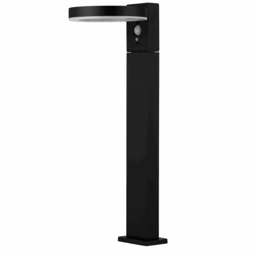LED Solar Stehleuchte Round mit Bewegungsmelder Metall IP44 schwarz