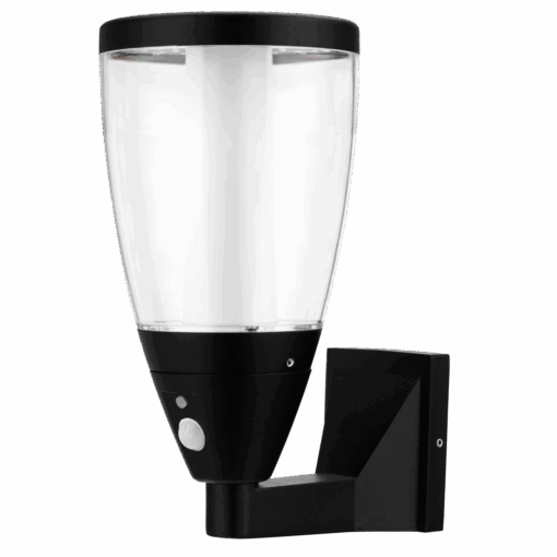 LED Solar Wandleuchte Lumus160 m.Bewegungsm. 200lm Alu IP65 schwarz