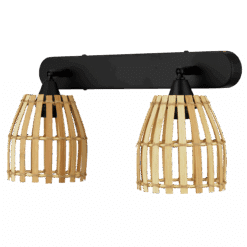 Wand- & Deckenleuchte Rattan 2flammig