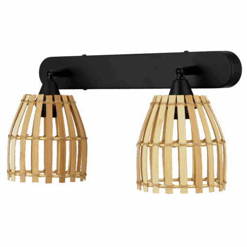 Wand und Deckenleuch Rattan 2flammen