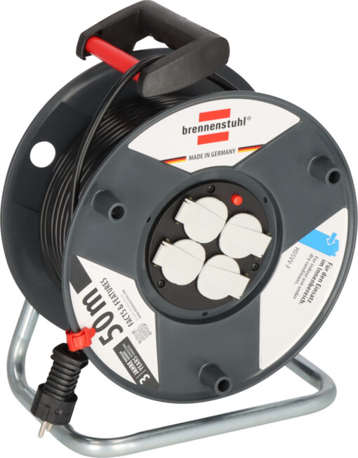 Brennenstuhl Garant E Kabeltrommel (50m Kabel in schwarz, Spezialkunststoff, Einsatz im Innenbereich, Made in Germany) (KE02)