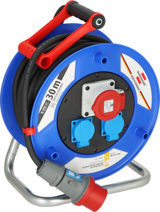 Garant CEE 1 IP44 Industrie-/Baustellen-Kabeltrommel (30m Kabel in schwarz, Spezialkunststoff, DGUV 203-006) (KE03)