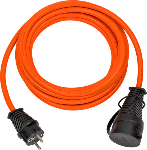 BREMAXX® Outdoor-Verlängerungskabel (10m Kabel in orange, IP44, einsetzbar bis -35 ºC, öl- und UV-beständig) (KE03)