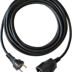 BAT Kunststoff-Verlängerung mit Schutzkontakt-Stecker (Verlängerungskabel für innen mit 5m Kabel) schwarz (KE03)