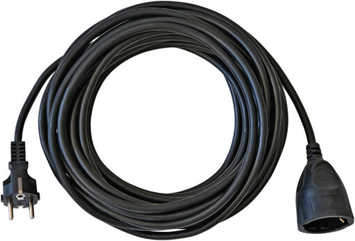 BAT Kunststoff-Verlängerung mit Schutzkontakt-Stecker (Verlängerungskabel für innen mit 10m Kabel) schwarz (KE03)