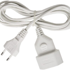 Kunststoff-Verlängerungskabel für den Innenbereich (Verlängerungskabel mit 3m Kabellänge und Euro-Stecker und Kupplung) (KE03)