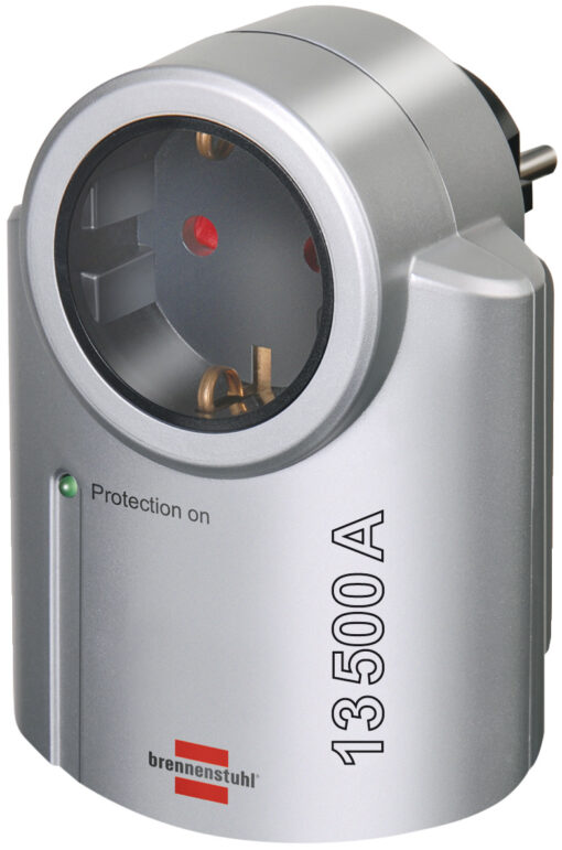 Primera-Line Steckdosenadapter mit Überspannungsschutz (Adapter als Blitzschutz für Elektrogeräte) (KE03)