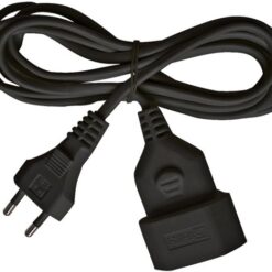 Kunststoff-Verlängerungskabel für den Innenbereich (Verlängerungskabel mit 3m Kabellänge und Euro-Stecker und Kupplung)