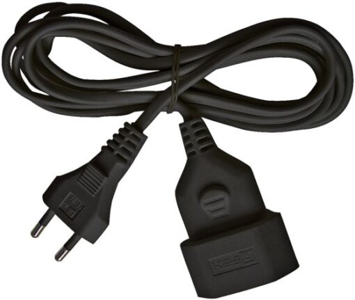 Kunststoff-Verlängerungskabel für den Innenbereich (Verlängerungskabel mit 5m Kabellänge und Euro-Stecker und Kupplung)