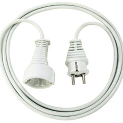 Brennenstuhl 2m Verlängerungskabel – Weiß – Schutzkontakt Stecker & Kupplung