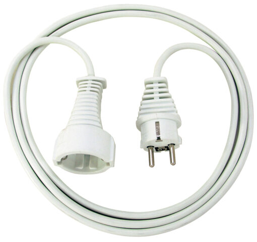 Brennenstuhl 2m Verlängerungskabel – Weiß – Schutzkontakt Stecker & Kupplung