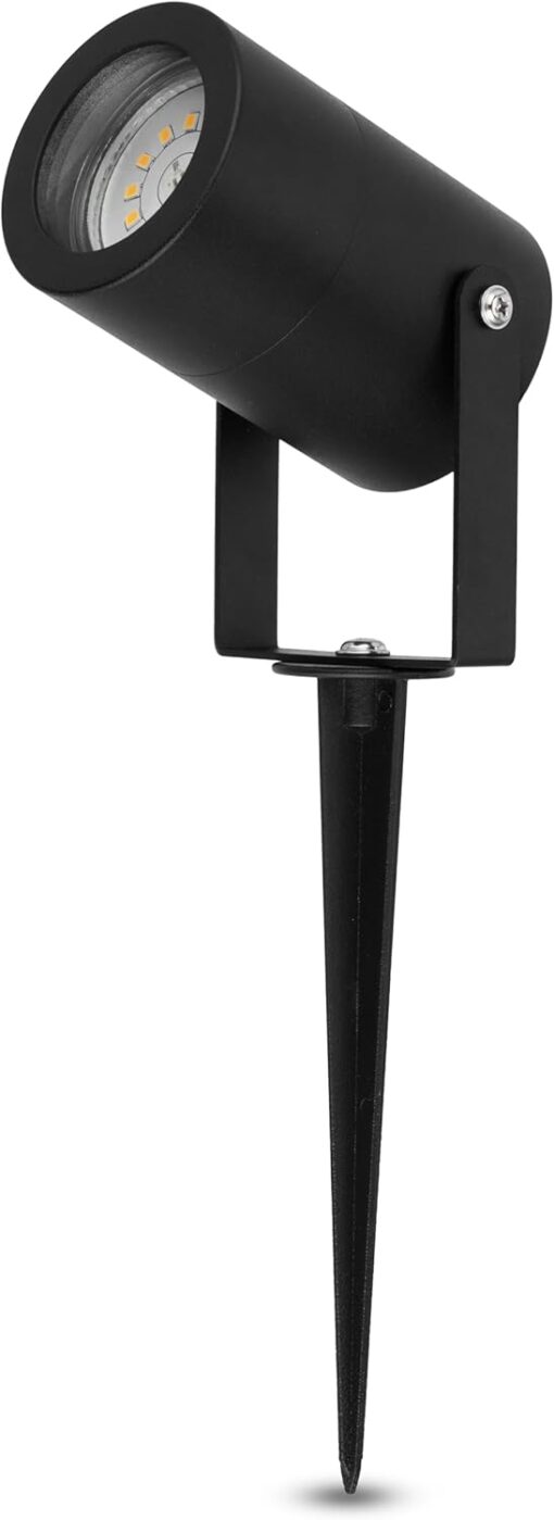 REV Gartenbeleuchtung Gehäuse IP65 aus Aluminium, Wegeleuchte außen schwenkbar. 230lm, 3W. Kabel 1,5m, H:27cm, Schwarz L440