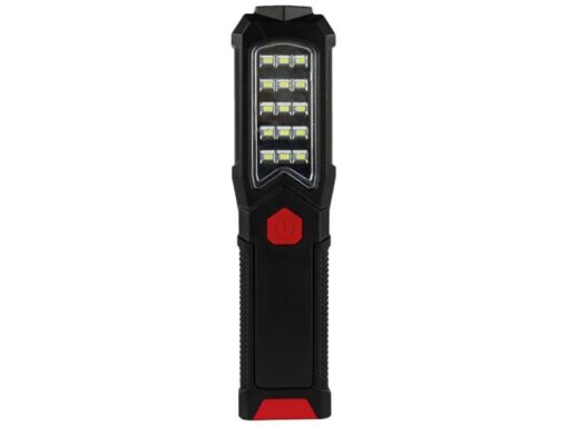 REV Ritter LED-Akku-Handlampe Torch mit Taschenlampe 400 lm 6.500 K Schwarz-Rot