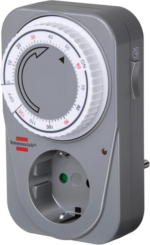 Countdown Timer MC 120, mechanische Timer-Steckdose (Timer für Steckdose mit Countdown Funktion und erhöhtem Berührungsschutz)