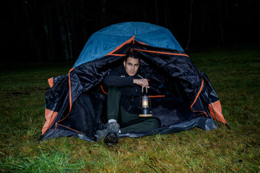 Brennenstuhl LED Akku Campinglampe CAL 1 (350 lm, IP44, bis zu 75h Leuchtdauer, stufenlos dimmbar, Farbtemperatur einstellbar, wiederaufladbare USB Outdoor Lampe mit Hanfseil und Bambussockel) – Bild 3