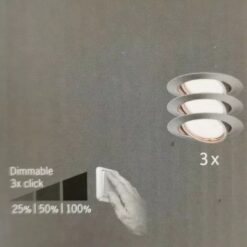 Paulmann TIP 3974 LED Einbauleuchten-Set Coin 3x4,8W Eisen stufendimmbar, schwenkbar 3974