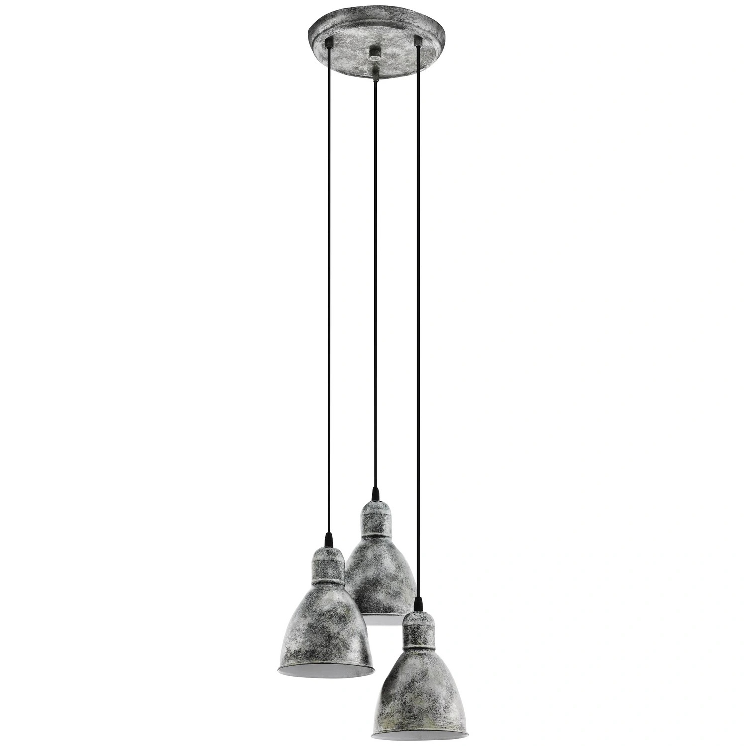 EGLO Pendelleuchte Laversdale 3-flammig – Vintage Deckenlampe Zink-Optik E27 für Esstisch, Küche