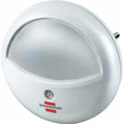 Luz de orientación LED redonda / Luz nocturna con sensor crepuscular para enchufe (luz suave y discreta, con 2 LED)