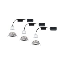 Alternative view of Paulmann 94301 Nova Mini LED Encastré Coin Set de 3 Rond Fixe 3x4W Fer Brossé Alu Blanc Chaud 2700K