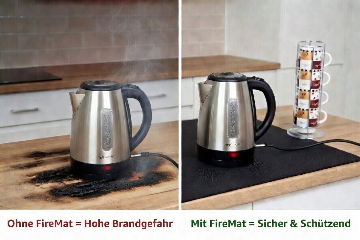 mit feuerfeste Unterlage und ohne feuerfeste Unterlage