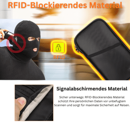 RFID Travelbag met signaalafschermend materiaal ter bescherming tegen datadiefstal