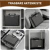 Brandwerende documententas als zwarte hardcase met cijferslot in verschillende gebruikssituaties
