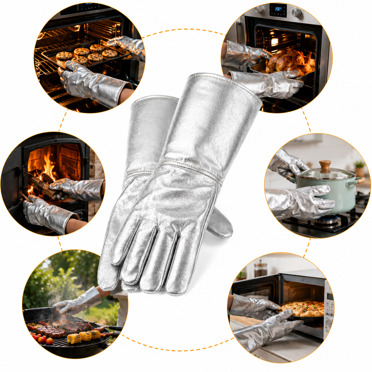 Aluminiumbeschichtete handschuhe, handschuhe, Schweißhandschuhe