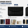Etui ochronne Keyless Go i etui blokujące RFID w dwóch rozmiarach z wymiarami i właściwościami
