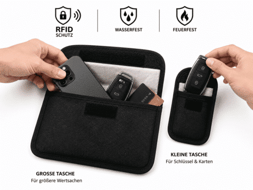 Keyless Go Schutztasche mit RFID Blocker für Autoschlüssel und Wertsachen