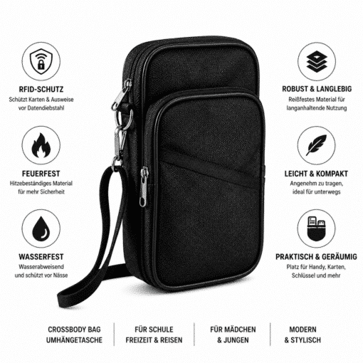 FireMat Crossbody Umhängetasche mit RFID-Schutz