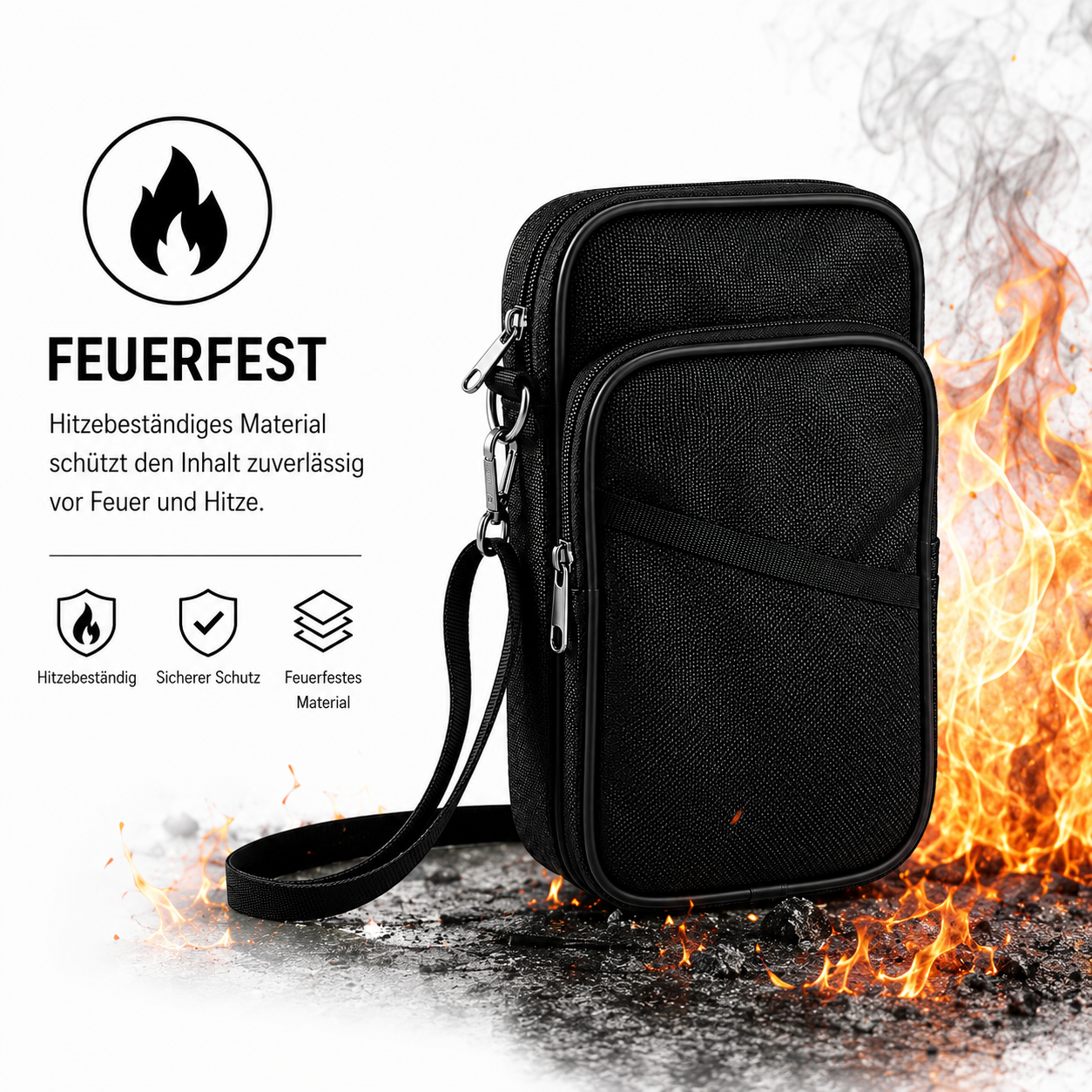 feuerfeste crossbody tasche