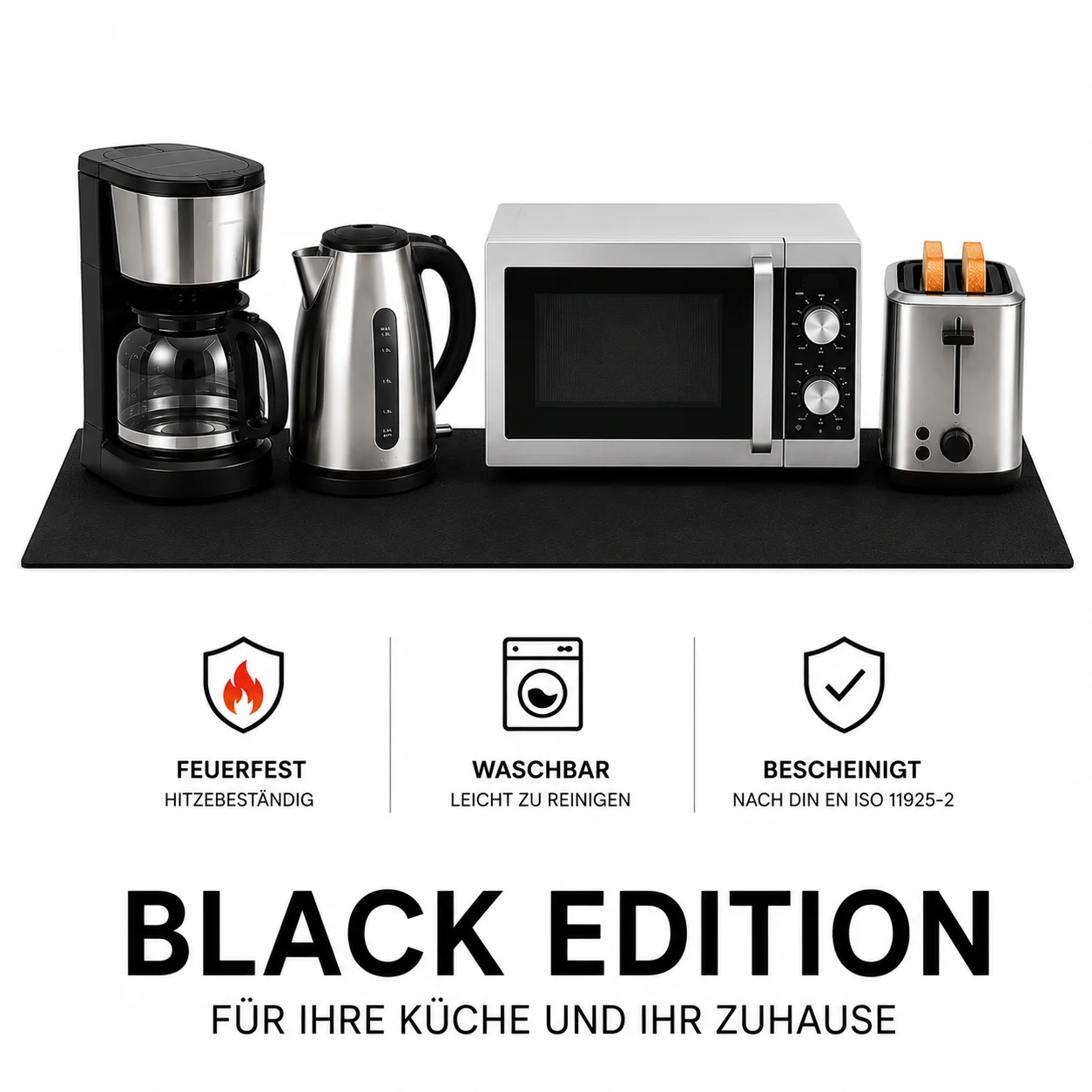 Black edition, feuerfeste unterlage, firemat, brandschutzunterlage